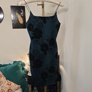 Elegant Teal Floral Dress